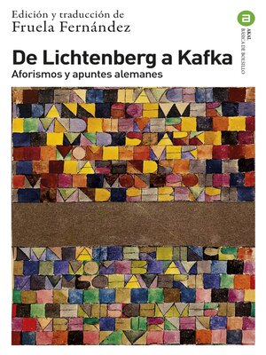 cover image of De Lichtenberg a Kafka